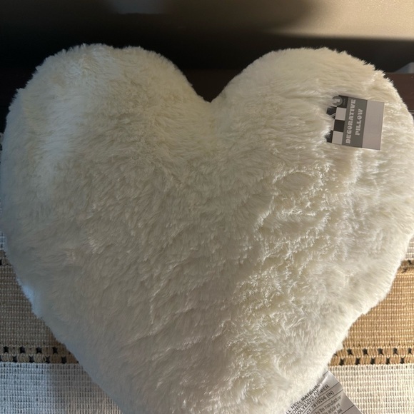 Heart-Shaped White Soft Accent Pillow - Picture 2 of 5
